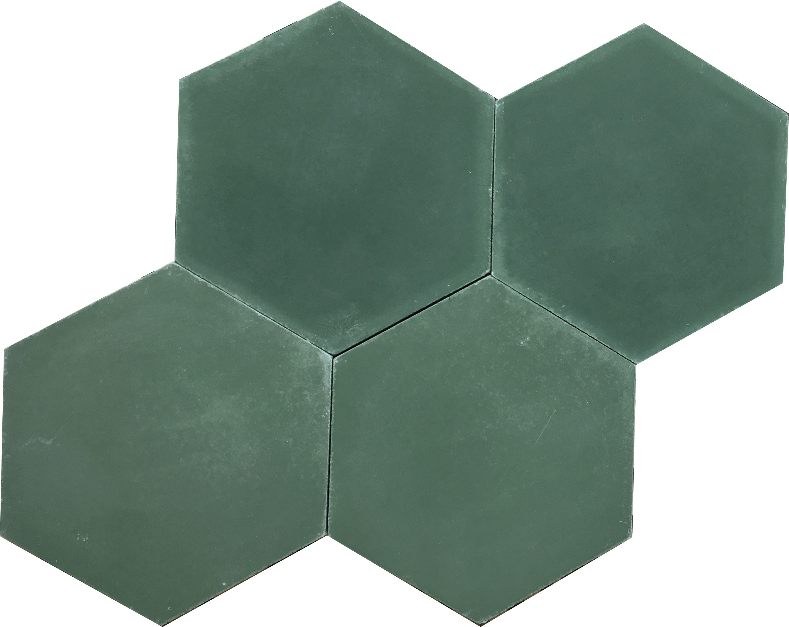 09 Forest Green - Hexagonal Solid Colour Encaustic Cement Tiles